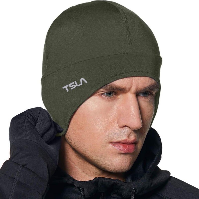 TSLA Men and Women Thermal Fleece Skull Cap, Winter Ski Cycling Under Helmet Liner, Running Beanie Hat - Image 1